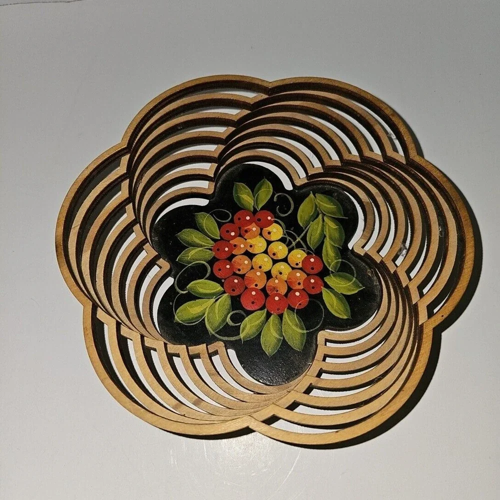 Vintage Decorative Hand Carved Wood Bowl - Mid Century Modern Home‎ Decor Accent